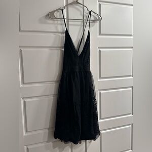 black mesh & velvet dress